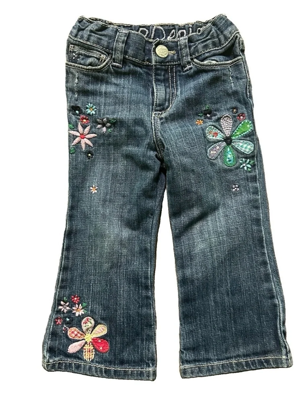 Toddler Girl Gap Floral Embroidered Jeans Size 18-24 Months